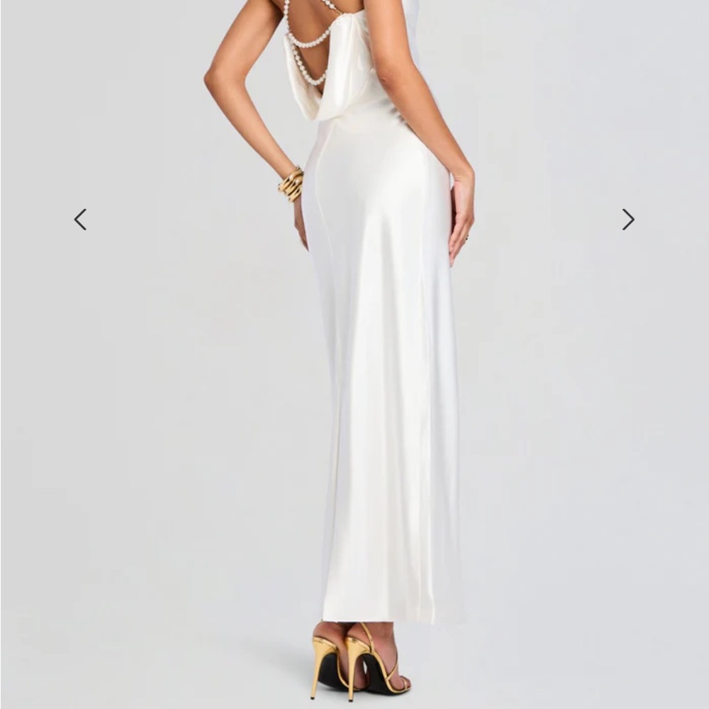 Retrofete White Satin Gown